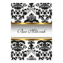Invitación de Mitzvah de la barra del damasco