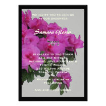 Invitación de Mitzvah del palo de la azalea invitaciones