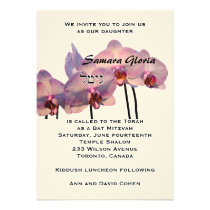 Invitación de Mitzvah del palo de las orquídeas invitaciones