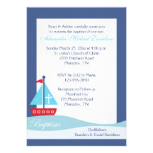 Invitación de moda del bautismo del velero (marina