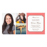 Invitación de muy buen gusto rosada de la graduaci tarjetas fotograficas 