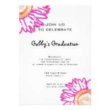 Invitación de neón rosada de la fiesta de graduaci