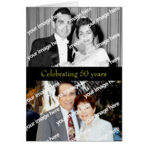 Invitación de oro del aniversario del pasado y pre tarjeta