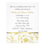 Invitación de oro elegante del aniversario