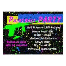 Invitación de Paintball