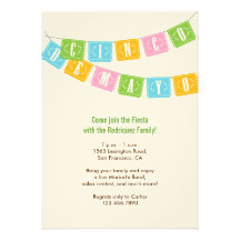 Invitación de Papel Picado Cinco de Mayo