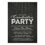 Invitación de plata brillante de la fiesta de grad