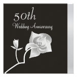 Invitación de plata del aniversario de la magnolia