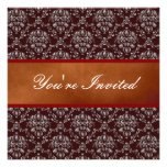 Invitación de plata del damasco