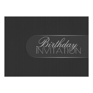 Invitación de plata negra de la fiesta de cumpleañ