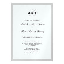 Invitación de plata y negra del monograma