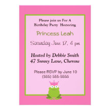 Invitación de princesa Frog Birthday