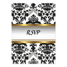 Invitación de RSVP del damasco