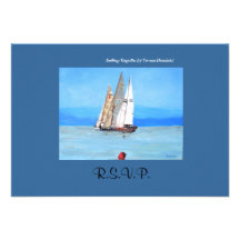 Invitación de RSVP - pintura del Regatta de la nav