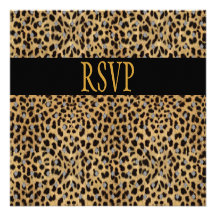 Invitación de RSVP todo el estampado de animales d