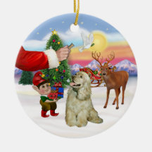 Invitación de Santas - cocker spaniel de color de  Ornatos