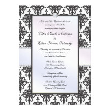 Invitación de seda del boda del damasco de Chloe
