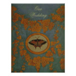 Invitación de seda del ~ del paño de la mariposa D