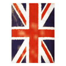 Invitación de Union Jack del vintage (vertical)