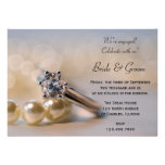 Invitación del anillo de diamante y del fiesta de 