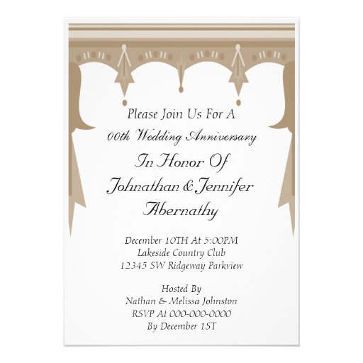 Invitación del aniversario de boda
