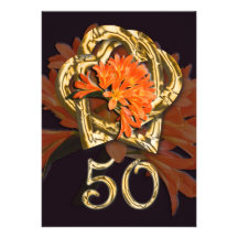Invitación del aniversario de boda de oro