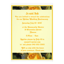 Invitación del aniversario de boda de oro