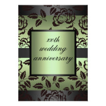 Invitación del aniversario de boda del rosa verde