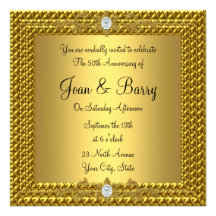 Invitación del aniversario del oro