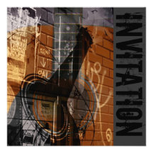 invitación del atasco del jazz de la guitarra acús