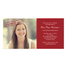 Invitación del aviso de la graduación del sello de tarjeta fotografica personalizada