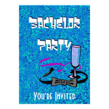 Invitación del azul del fiesta de macho del solter