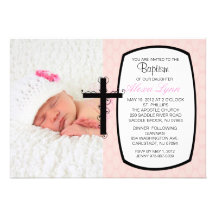Invitación del bautismo de la foto de los chicas d