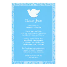 Invitación del bautismo de la paloma para el mucha