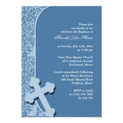 Invitación del bautismo del muchacho