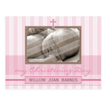 INVITACIÓN DEL BAUTIZO:: raya elegante 3 Tarjeta Postal