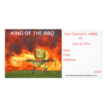 INVITACIÓN DEL BBQ TARJETAS FOTOGRÁFICAS PERSONALIZADAS