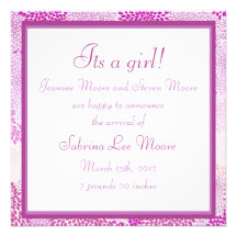 Invitación del bebé (chica)