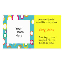 Invitación del bebé de la fotografía tarjeta de visita