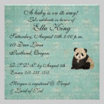 Invitación del bebé de los osos de panda invitaciones
