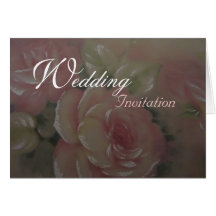 Invitación del boda con la tarjeta de los rosas