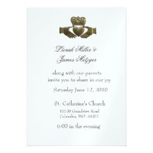 Invitación del boda de Claddagh del irlandés