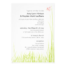 Invitación del boda de la hierba y de la mariposa 