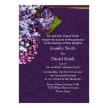 Invitación del boda de la lila