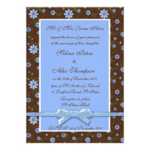 Invitación del boda de la margarita azul