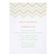 Invitación del boda de la menta y de Brown Chevron