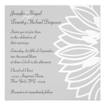 Invitación del boda de la plata elegante y de la f