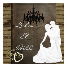 Invitación del boda de la silueta del PAÍS CON ANT