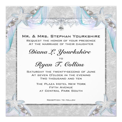 Invitación del boda de las estrellas de mar