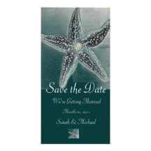Invitación del boda de las estrellas de mar plantilla para tarjeta de foto